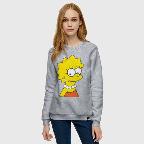 Женский свитшот хлопок Lisa Simpson, цвет меланж - фото 3