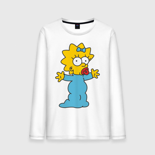 Мужской лонгслив хлопок Maggie Simpson, цвет белый