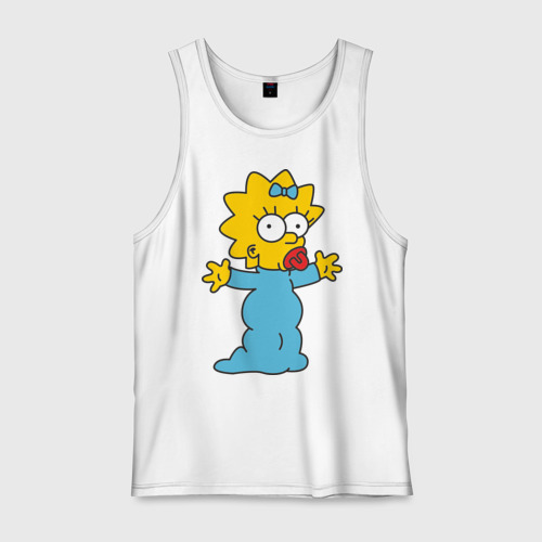 Мужская майка хлопок Maggie Simpson, цвет белый