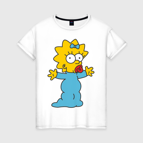 Женская футболка хлопок Maggie Simpson, цвет белый