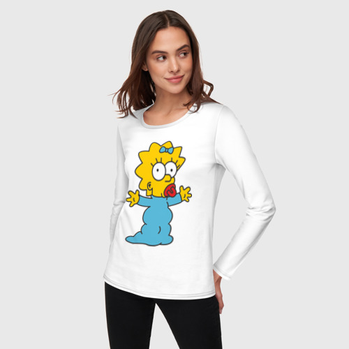 Женский лонгслив хлопок Maggie Simpson - фото 3