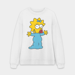 Мужской свитшот oversize без начеса хлопок Maggie Simpson