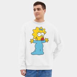Мужской свитшот oversize без начеса хлопок Maggie Simpson - фото 2