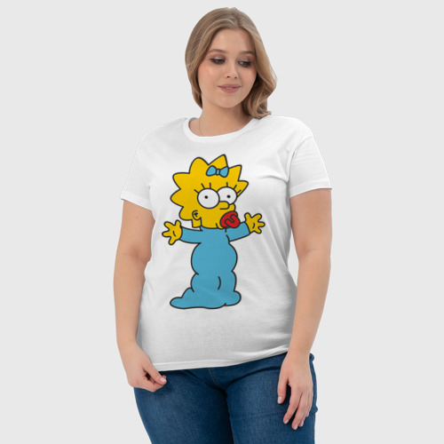 Женская футболка хлопок Maggie Simpson, цвет белый - фото 6