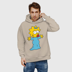 Мужское худи Oversize хлопок Maggie Simpson - фото 2