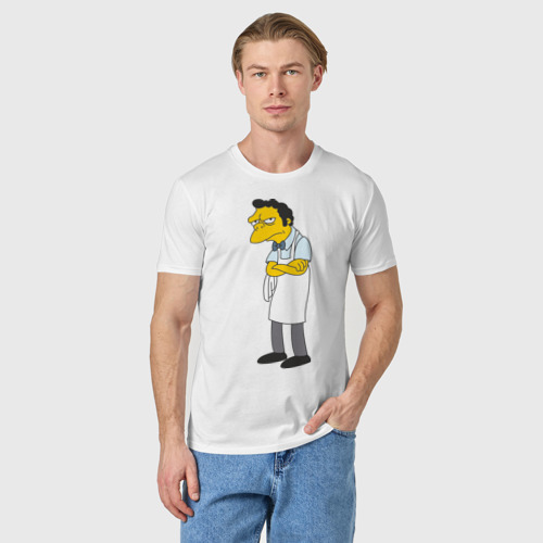 Мужская футболка хлопок Moe Szyslak, цвет белый - фото 3