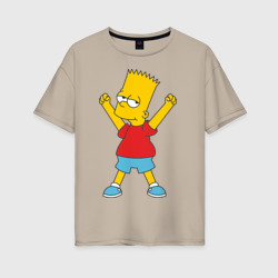 Женская футболка хлопок Oversize Bart Simpson 2