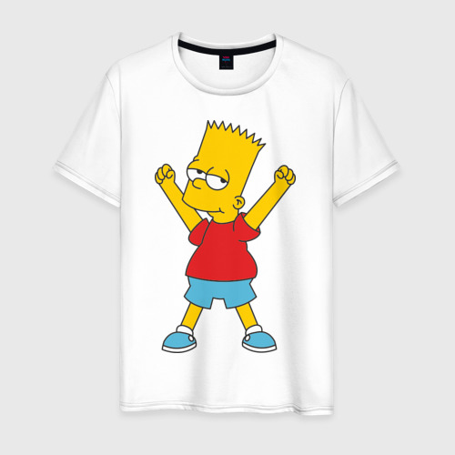 Мужская футболка хлопок Bart Simpson 2, цвет белый