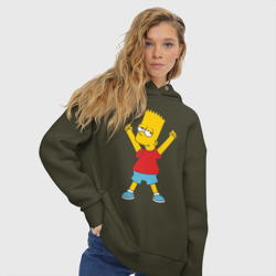 Женское худи Oversize хлопок Bart Simpson 2 - фото 2