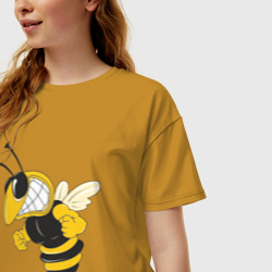 Женская футболка хлопок Oversize Пчела - фото 2