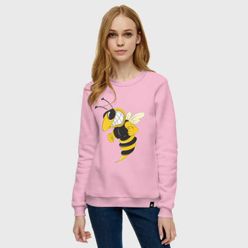Женский свитшот хлопок Пчела, цвет светло-розовый - фото 3