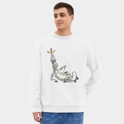 Мужской свитшот oversize без начеса хлопок Мадагаскар 4 - фото 2