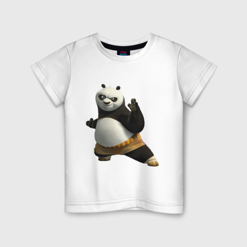 Детская футболка из хлопка с принтом Кунг фу Панда 2, вид спереди №1