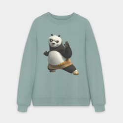 Мужской свитшот oversize без начеса хлопок Кунг фу Панда 2