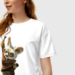 Женская футболка хлопок Oversize Кунг фу Панда 11 - фото 2