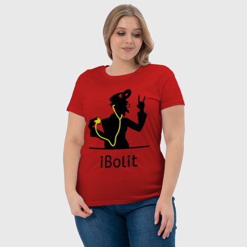 Женская футболка хлопок iBolit, цвет красный - фото 6