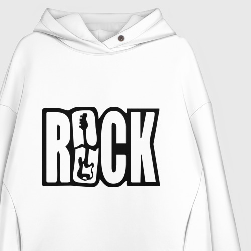 Женское худи Oversize хлопок Rock Logo - фото 3