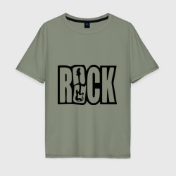 Мужская футболка хлопок Oversize Rock Logo