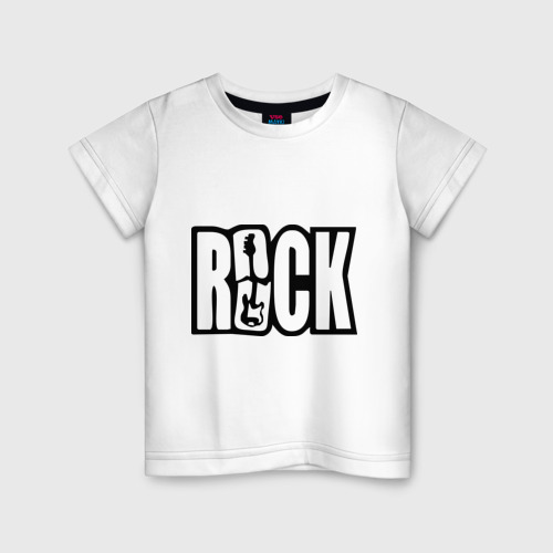 Детская футболка хлопок Rock Logo, цвет белый