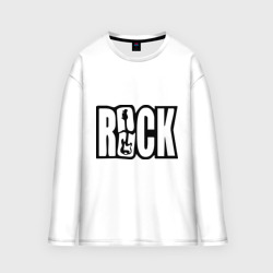 Мужской лонгслив oversize хлопок Rock Logo