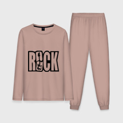 Мужская пижама с лонгсливом хлопок Rock Logo