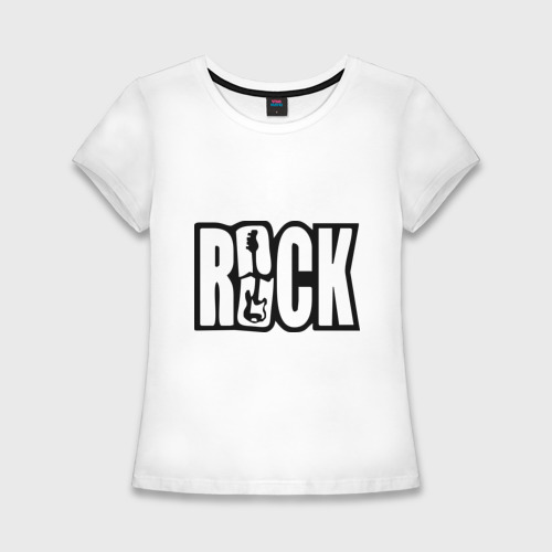 Женская футболка хлопок Slim Rock Logo, цвет белый
