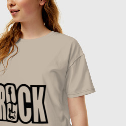 Женская футболка хлопок Oversize Rock Logo - фото 2