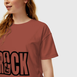 Женская футболка хлопок Oversize Rock Logo - фото 2