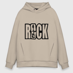 Мужское худи Oversize хлопок Rock Logo