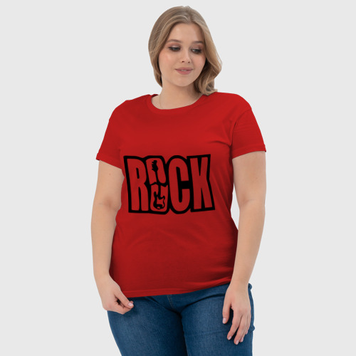 Женская футболка хлопок с принтом Rock Logo, фото #4