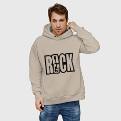 Мужское худи Oversize хлопок Rock Logo - фото 2