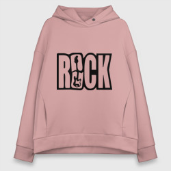 Женское худи Oversize хлопок Rock Logo