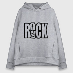 Женское худи Oversize хлопок Rock Logo