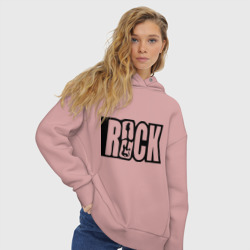 Женское худи Oversize хлопок Rock Logo - фото 2