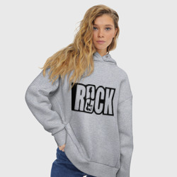 Женское худи Oversize хлопок Rock Logo - фото 2