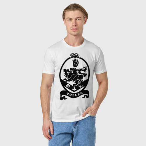 Мужская футболка хлопок Герб Калленов, цвет белый - фото 3