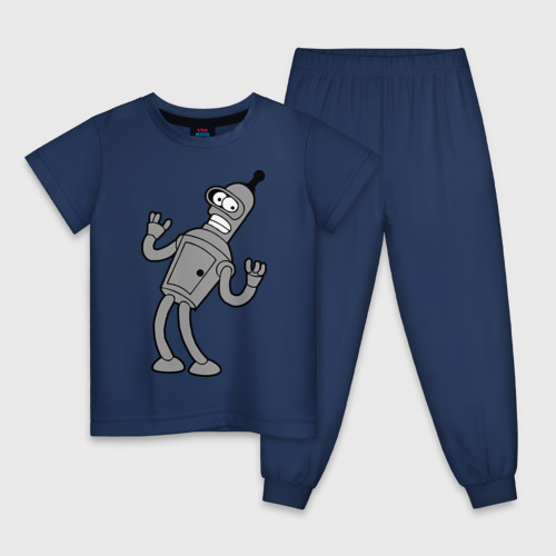Детская пижама хлопок с принтом Futurama (4), вид спереди #2