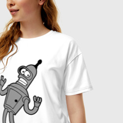 Женская футболка хлопок Oversize Futurama 4 - фото 2