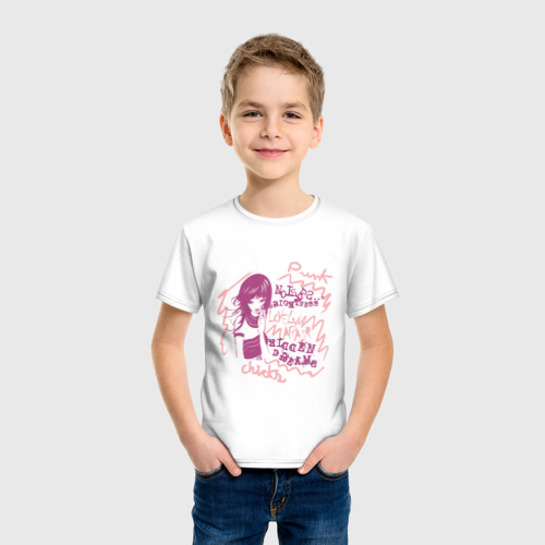 Детская футболка хлопок Мечтательница, цвет белый - фото 3