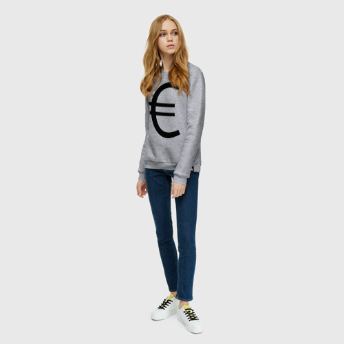 Женский свитшот хлопок знак евро, цвет меланж - фото 5