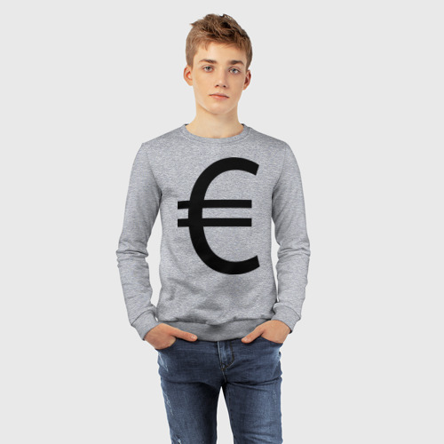 Детский свитшот хлопок знак евро, цвет меланж - фото 7