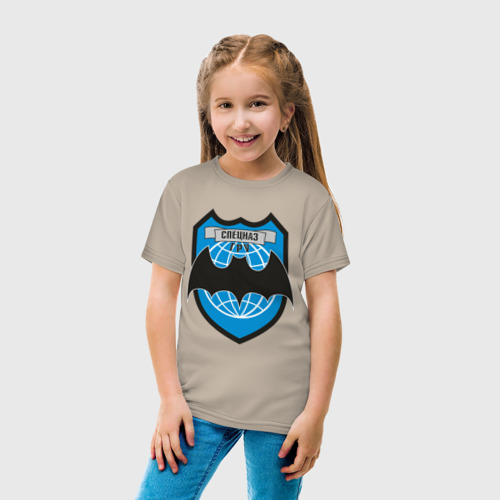 Детская футболка хлопок Спецназ ГРУ, цвет миндальный - фото 5