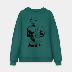 Мужской свитшот oversize без начеса хлопок 2pac 2