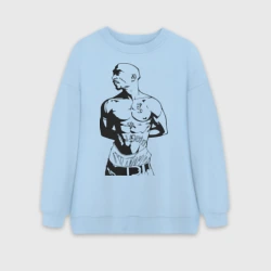 Женский свитшот oversize без начеса хлопок 2pac 2