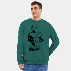 Мужской свитшот oversize без начеса хлопок 2pac 2 - фото 2