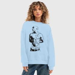 Женский свитшот oversize без начеса хлопок 2pac 2 - фото 2
