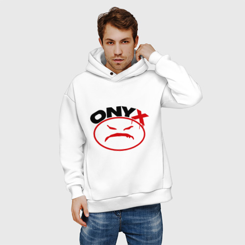 Мужское худи Oversize хлопок Onyx, цвет белый - фото 3