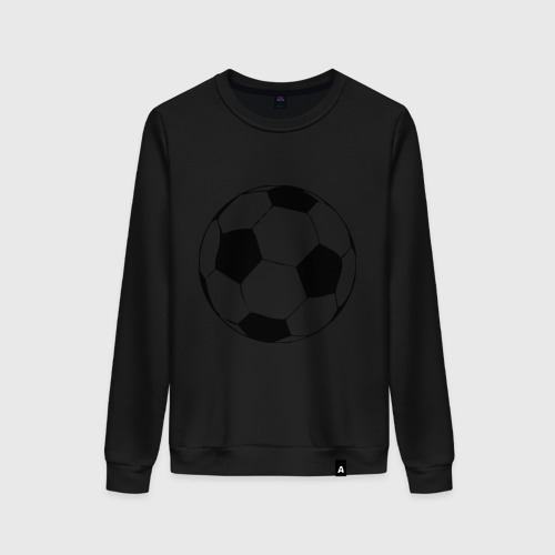 Женский свитшот хлопок Футбольный мяч, цвет черный