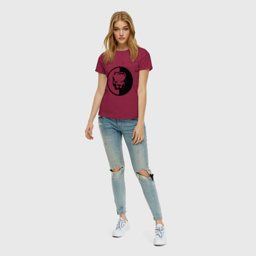 Женская футболка хлопок Хулиган, цвет маджента - фото 5