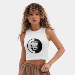 Женская укороченная майка-топ хлопок Хулиган - фото 2